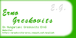 erno greskovits business card
